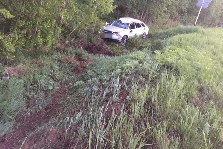 В Тверской области автомобиль съехал в кювет и перевернулся, водитель погиб