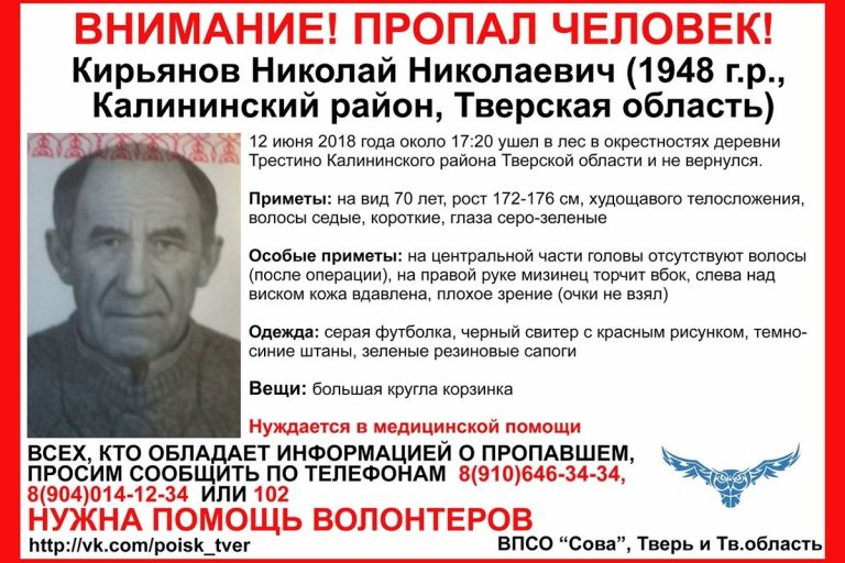 В лесах под Тверью ищут 70-летнего мужчину