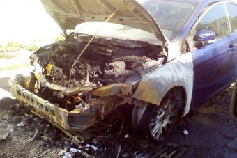 Автомобиль сгорел минувшей ночью в Кимрах