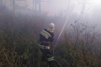 В Тверской области полыхал сарай с сеном