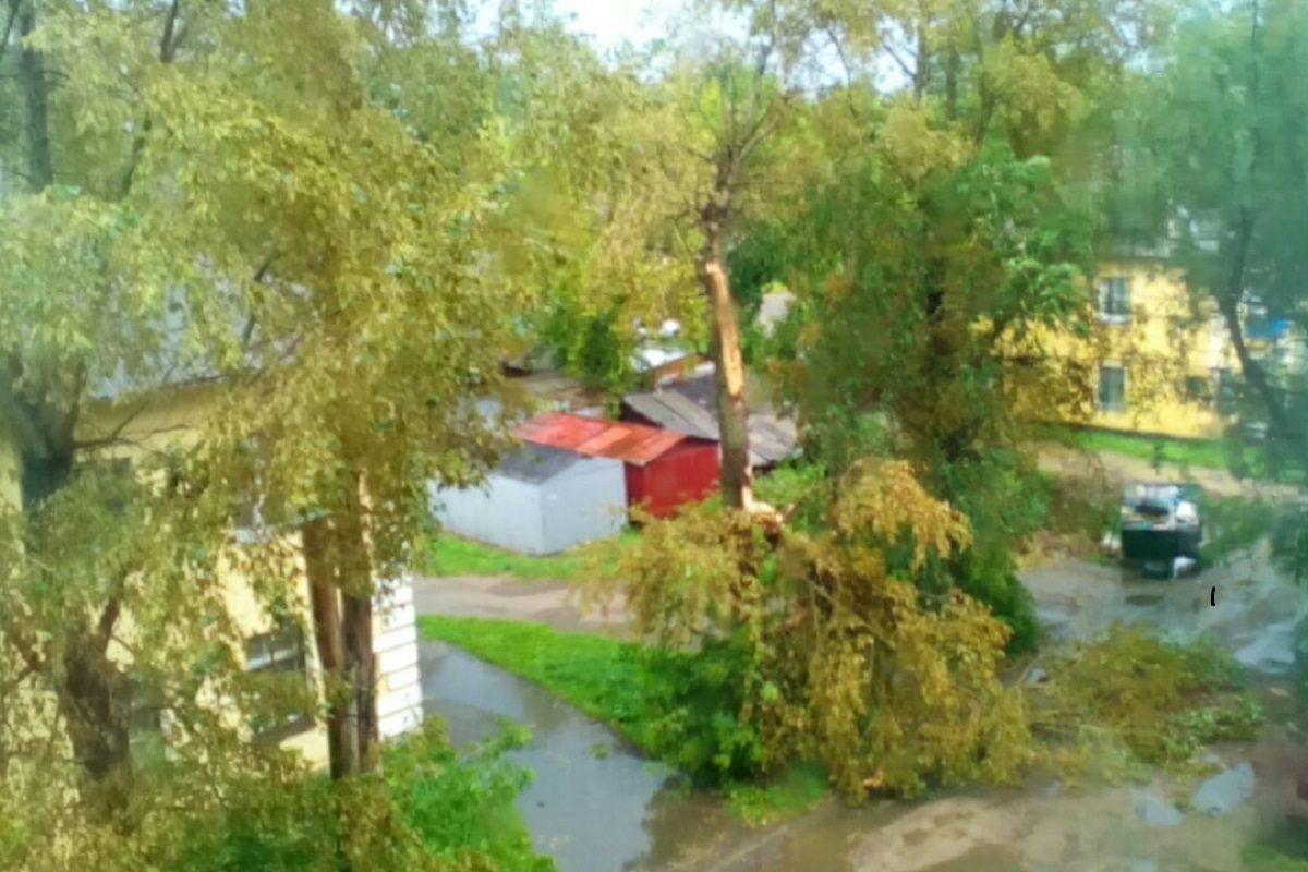 Жители Ржева с ведрами в руках ликвидировали последствия урагана