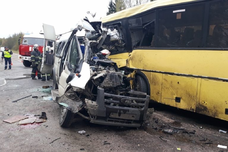 Момент лобового столкновения автобусов под Тверью запечатлел видеорегистратор