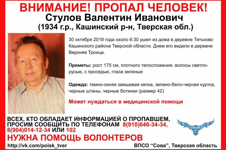 В Тверской области ищут 84-летнего пенсионера