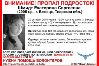 В Тверской области ищут пропавшую девочку-подростка