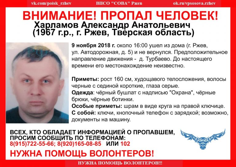 В Тверской области ищут пропавшего жителя Ржева