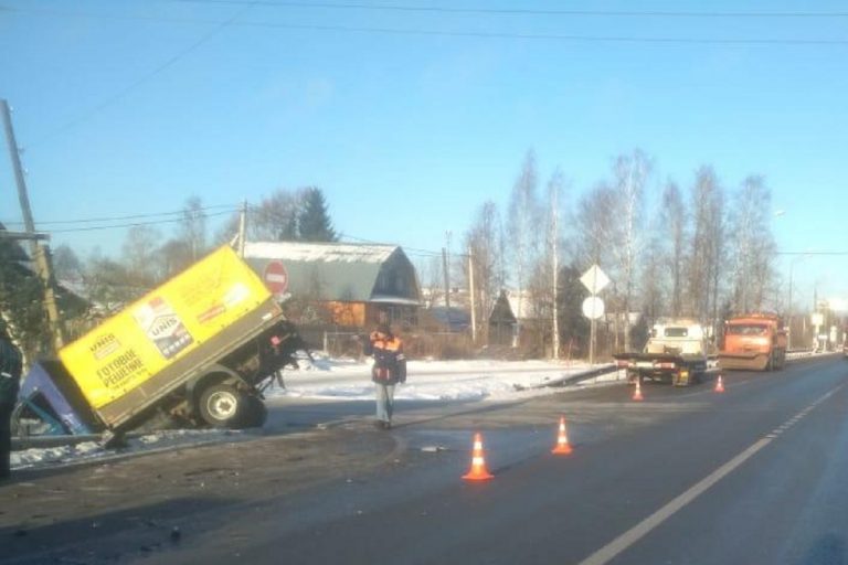 В Тверской области «ГАЗель» не разъехалась с фурой и оказалась в кювете