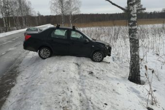 В Тверской области Datsun вылетел с дороги и врезался в дерево