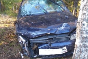 В Тверской области LADA Kalina вылетела в кювет и перевернулась
