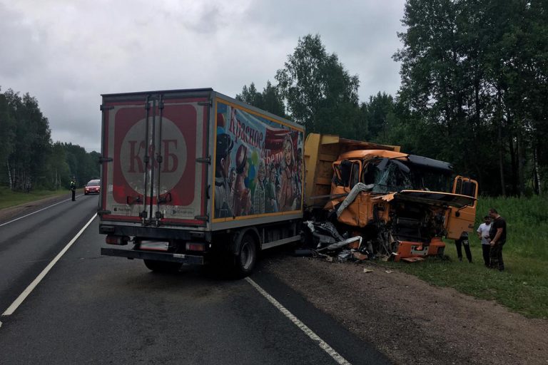 В Тверской области столкнулись самосвал и фургон, есть пострадавший