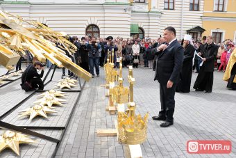 В Твери освящены кресты возрождаемого Спасо-Преображенского собора