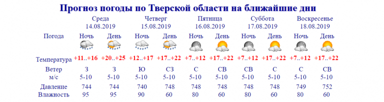 Столичные синоптики прогнозируют возвращение жары, но в Твери в этом не так уверены