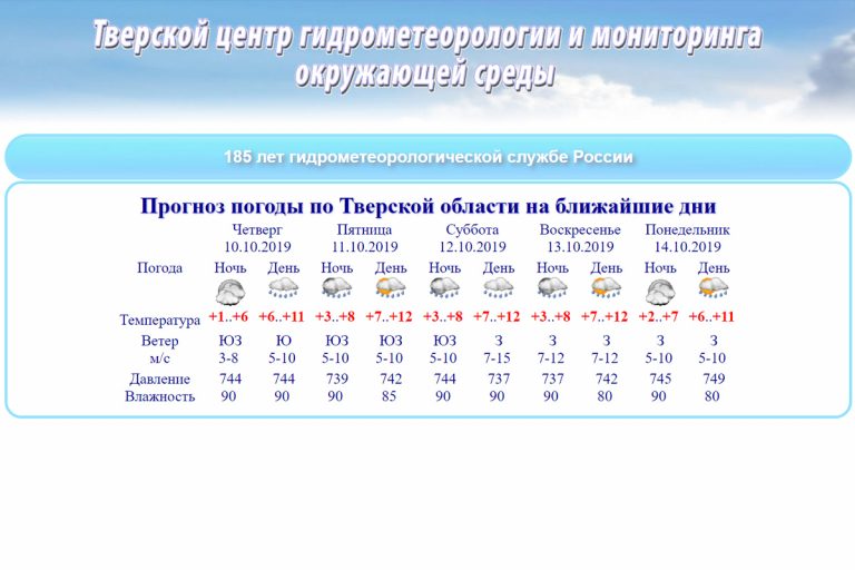 В Тверской области обещают теплые выходные