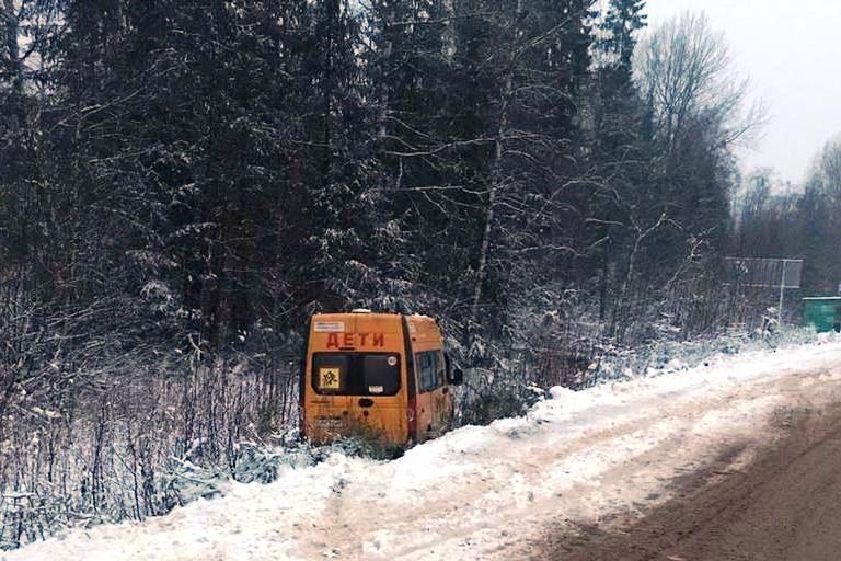 В Тверской области школьный автобус с детьми вылетел в кювет