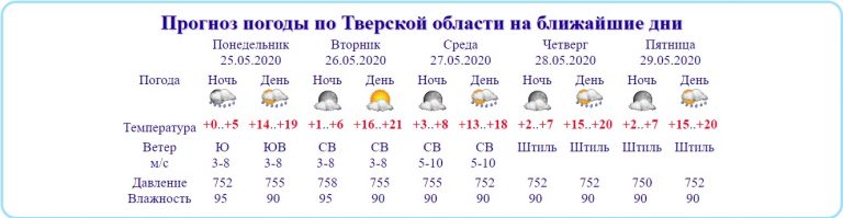 В Тверской области ожидается до 20 градусов тепла