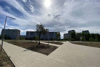 Продолжается обустройство сквера на улице Можайского в Твери