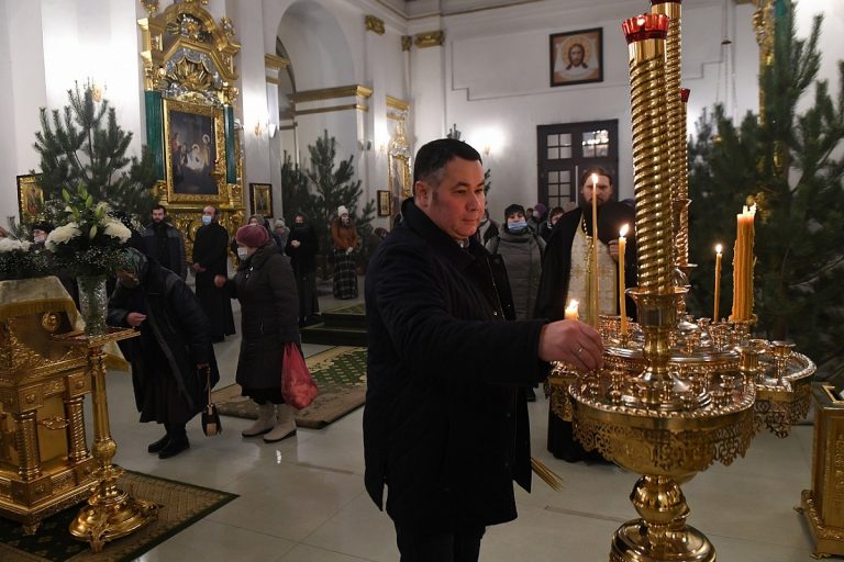 Игорь Руденя встретил Крещение Господне в Нило-Столобенской пустыни
