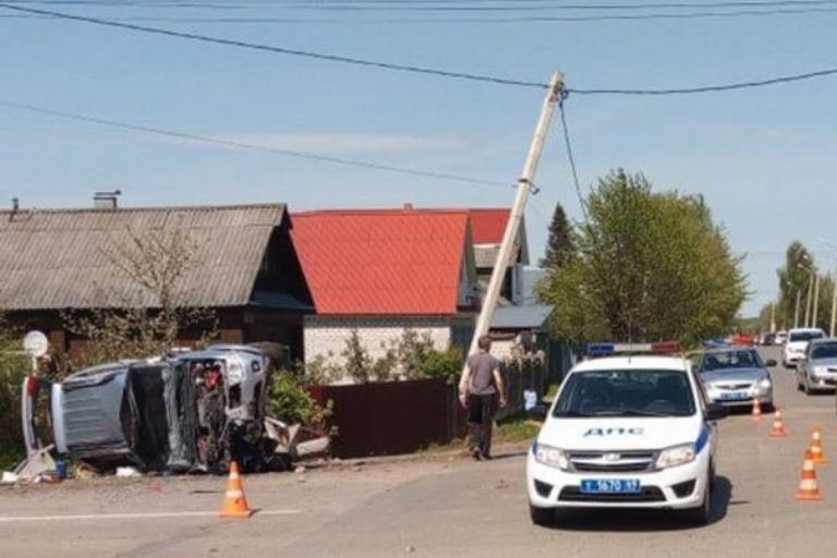 В Тверской области водитель «Mitsubishi» наехал на две опоры ЛЭП и погиб