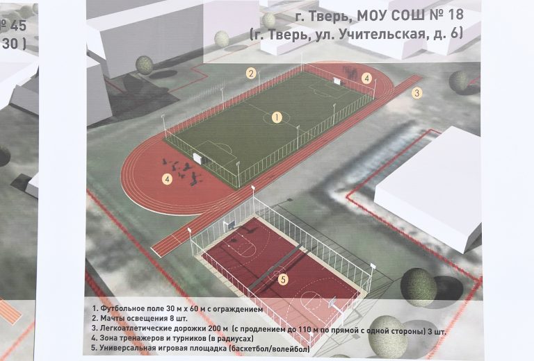 В 2021 году в Тверской области появятся 10 новых школьных стадионов