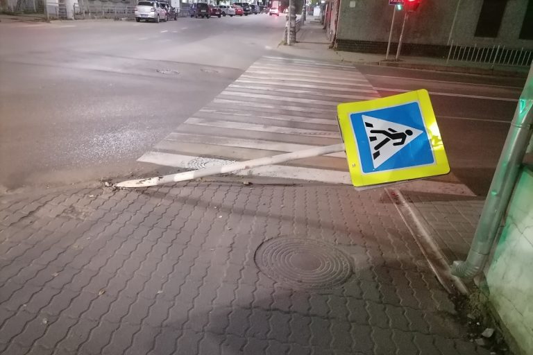В Тверской области дорожный знак упал на подростка