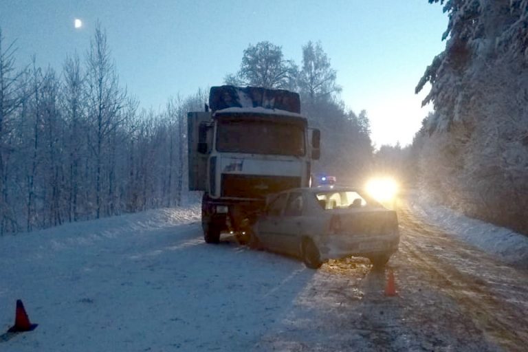 Лобовое ДТП: в Тверской области Renault протаранил лесовоз