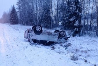 На М-9 в Тверской области вылетела в кювет иномарка