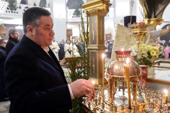 Игорь Руденя встретил Рождество Христово вместе с прихожанами Воскресенского кафедрального собора в Твери