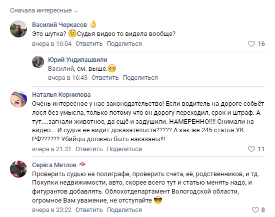 В Череповецком суде только медали не вручили обвинявшимся в расправе над лосихой жителям Тверской области