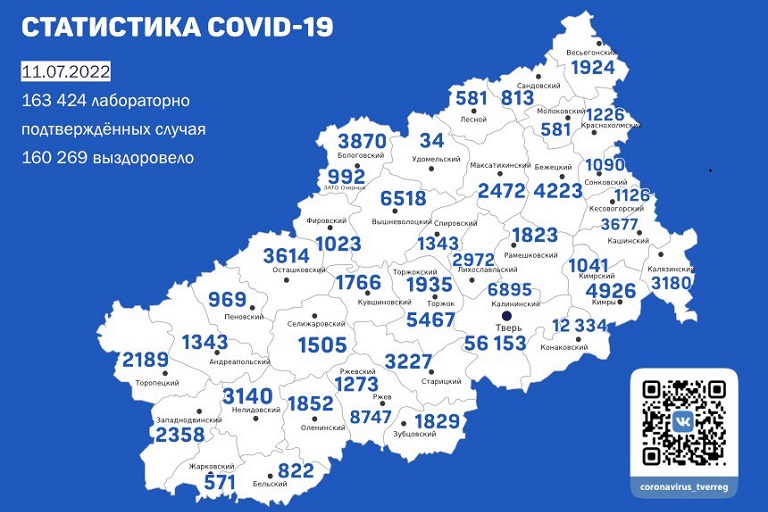 За счет каких муниципалитетов в Тверской области повысилась заболеваемость коронавирусом
