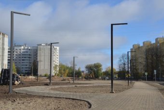 На улице Хромова в Твери завершается I этап работ по благоустройству нового сквера