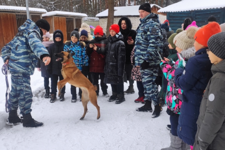 В Твери школьников познакомили с четвероногими полицейскими