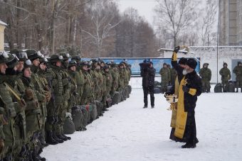 В Твери прошел смотр мобилизованных перед отправкой в зону СВО