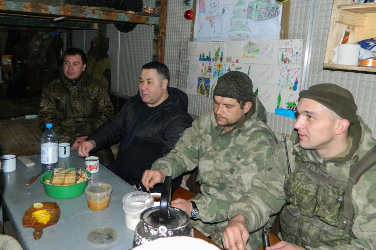Губернатор Игорь Руденя в прифронтовой зоне проведения СВО встретился с военнослужащими из Тверской области