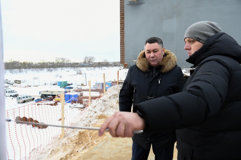 Игорь Руденя и Владимир Васильев проинспектировали ход строительства Западного моста в Твери