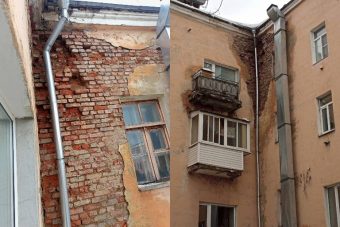 На печально известном доме в центре Твери вновь может рухнуть кладка