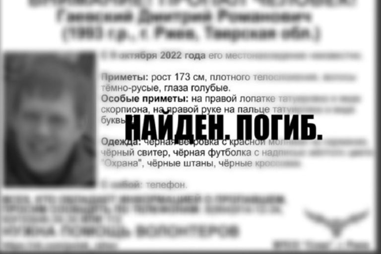 Найден погибшим житель Тверской области, пропавший более полугода назад