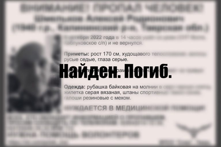 Найдено тело пенсионера, пропавшего в Тверской области
