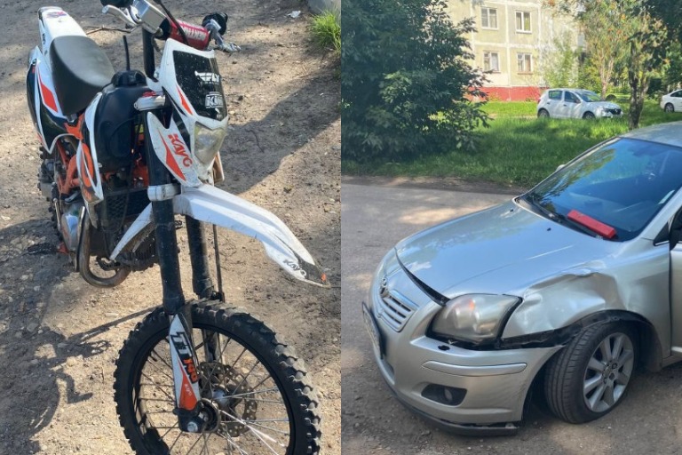 15-летний байкер протаранил дорогую иномарку в Тверской области