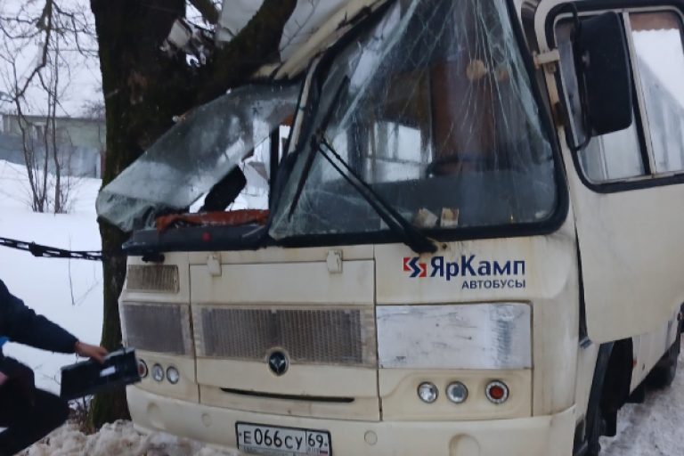 В Торжке маршрутка врезалась в дерево В Торжке маршрутка врезалась в дерево