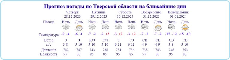 Жителей Тверской области ждет суровая, морозная новогодняя ночь