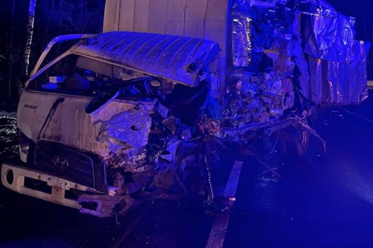 Три грузовика столкнулись на М-10 в Тверской области