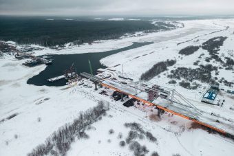Мост через Волгу на Северном обходе Твери трассы М-11 за 3 дня стал длиннее на 111 метров