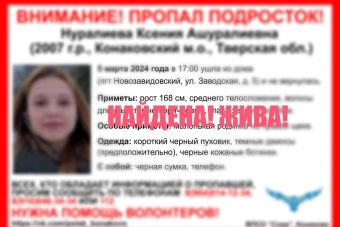 Прекращены поиски 16-летней девушки, пропавшей в Тверской области