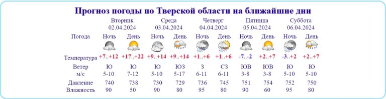 Юго-восточный ветер охладит температуру в Тверской области до -7