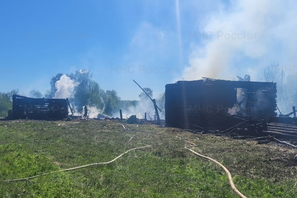 Огнеборцам удалось спасти деревню под Удомлей, где вспыхнул пожар