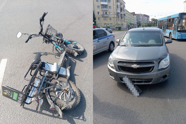 В центре Твери курьер попал под колёса машины
