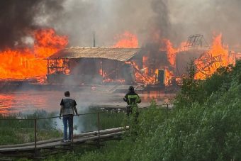 Опубликовано видео страшного пожара в Кимрах