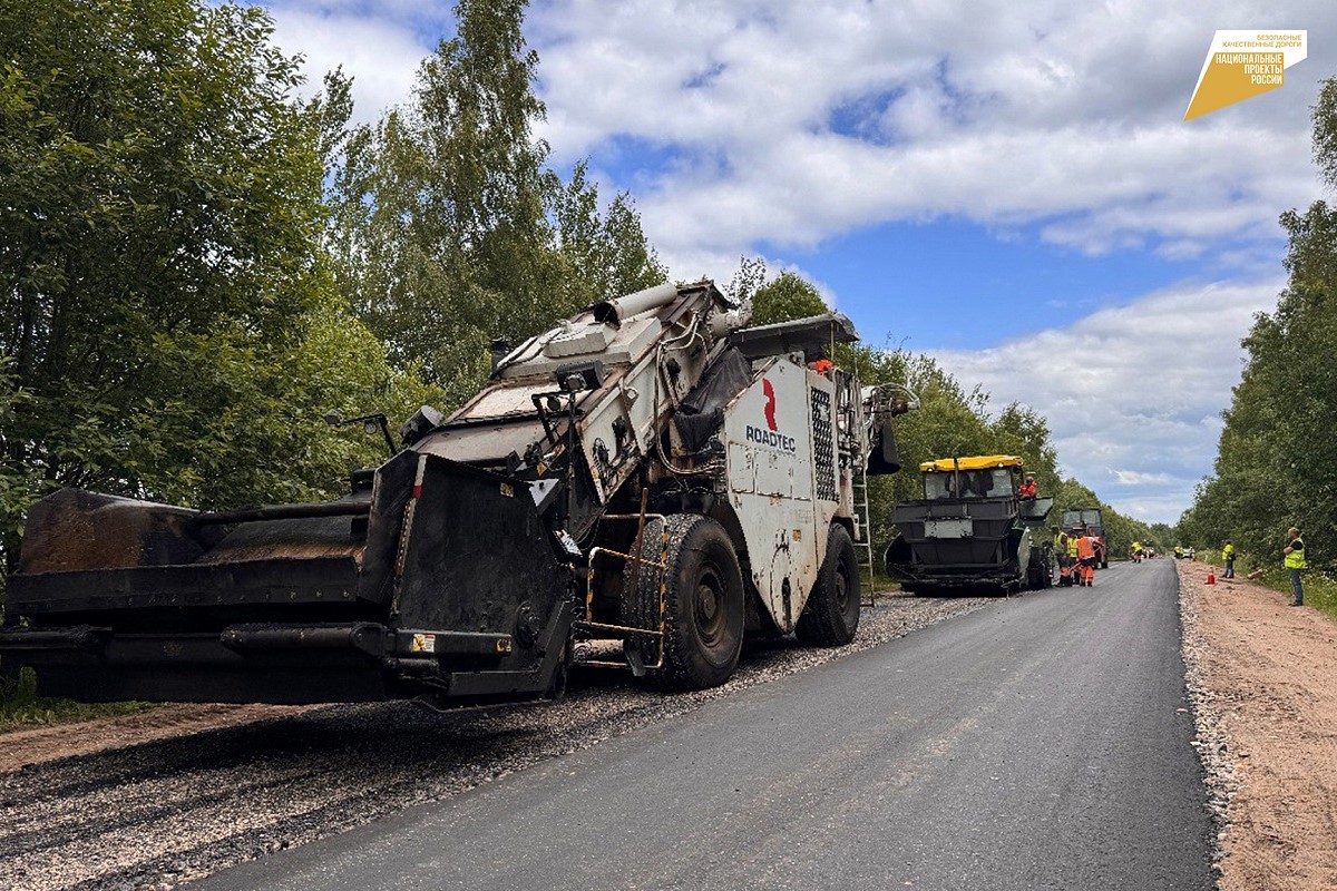 Завершается укладка асфальта на дороге Торжок – Высокое – Берново – Старица