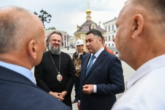 Губернатор Руденя ознакомился с ходом работ в Спасо-Преображенском соборе