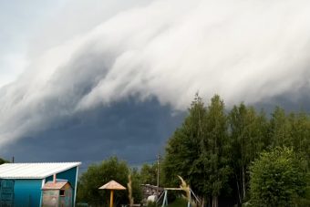Метеорологи показали на видео, как выглядел ансамбль грозовых штормов в Тверской области