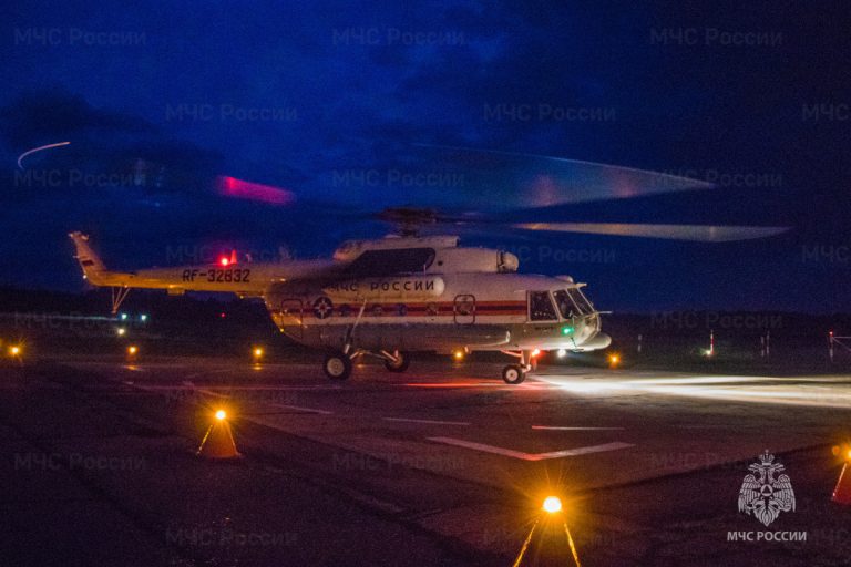 Ночью в Тверской области для спасения 2-летнего мальчика потребовался вертолет Ми-8